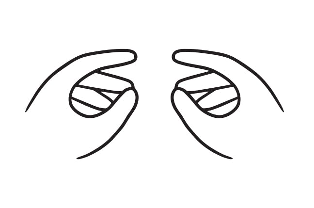 drawn image of hands