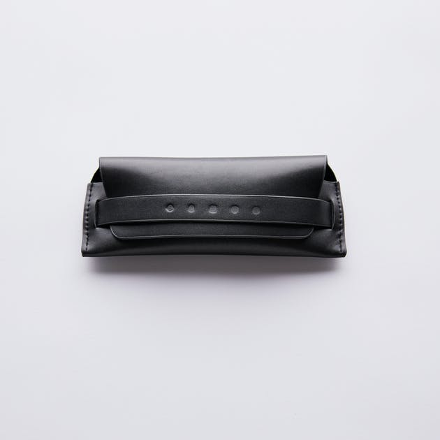 Belted Glasses Case in Liquorice